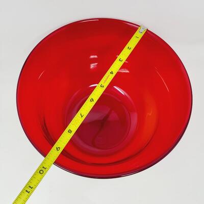DECORATIVE RED GLASS BOWL