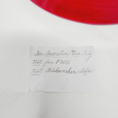 DECORATIVE RED GLASS BOWL