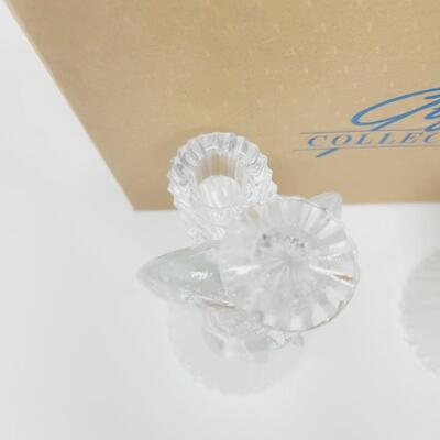AVON GLOWING ANGELS CRYSTAL CANDLE STICK HOLDERS