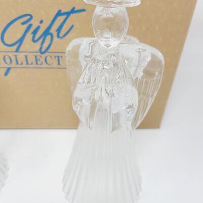 AVON GLOWING ANGELS CRYSTAL CANDLE STICK HOLDERS
