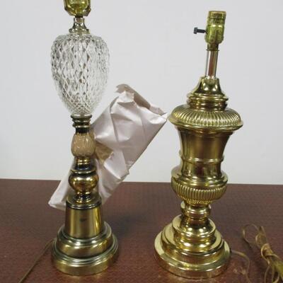 Brass Table Lamps With Shades (see all pictures)
