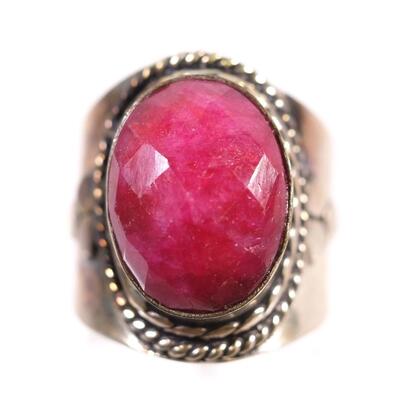 Custom Pink Jadeite Ring, Size 8.5