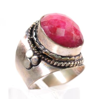 Custom Pink Jadeite Ring, Size 8.5