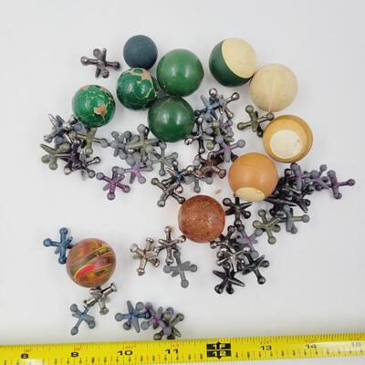 VINTAGE JACKS SET W/ EXTRA RUBBER BALLS