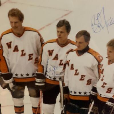 Tim Kerr and Brian Propp Autographed NHL All Star photo 14â€ wide x 12â€ high
