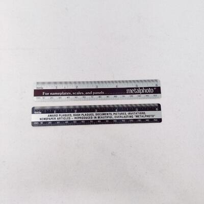 ALUMINUM METAL PHOTO ADVERTISEMENT RULER BUNDLE