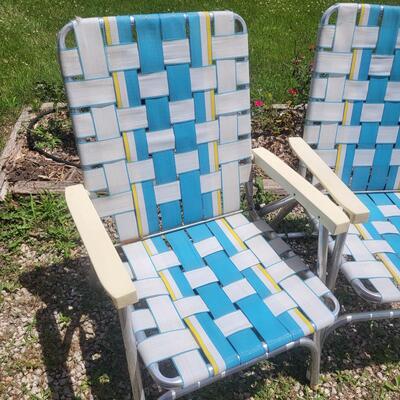 ALUMINUM FOLDING CHAIR PAIR #1