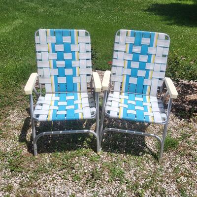 ALUMINUM FOLDING CHAIR PAIR #1