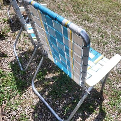 ALUMINUM FOLDING CHAIR PAIR #1