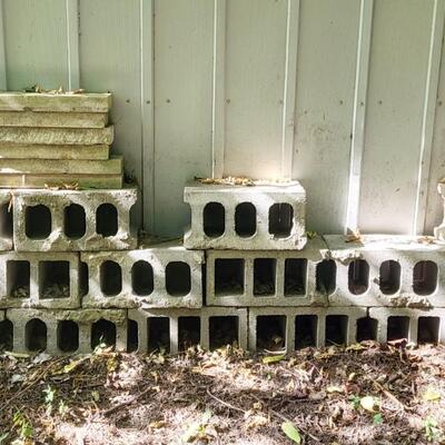 LARGE ARRAY OF CONCRETE BLOCKS VARIETY OF SIZES