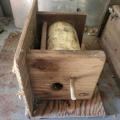 2 "IN NEED OF CARE" WOOD BIRD HOUSES