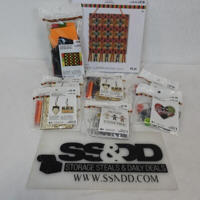 8 Craft Kits: Color-In Wood, Suncatchers, Weaving-NEW