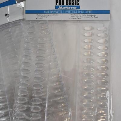 10 Pro Basic Marianna Nail Tip Palettes, Clear, 60 Pieces - New