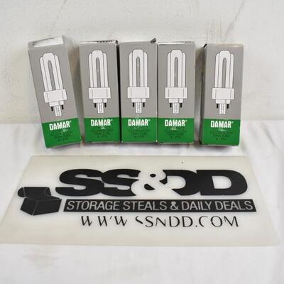 5 Light Bulbs Damar 4-Pin Compact Fluorescent Triple Twin Tube GX24Q-3