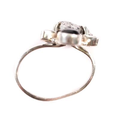 AS IS- Sterling Meteorite & Topaz Ring