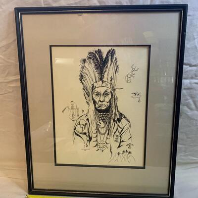 G. S. Wells artwork 16.5â€ wide x 20.5â€ high - Original Pen and Ink drawing