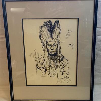 G. S. Wells artwork 16.5â€ wide x 20.5â€ high - Original Pen and Ink drawing