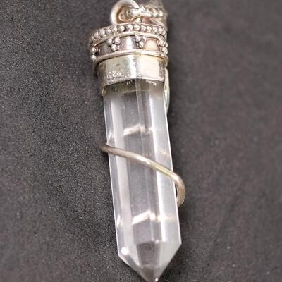 Sterling Garnet & Quartz Point Pendant