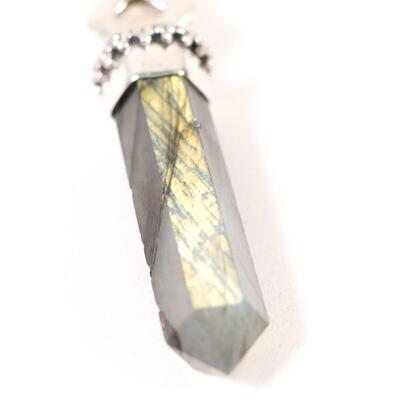 Sterling Moonstone & Labradorite Point Pendant