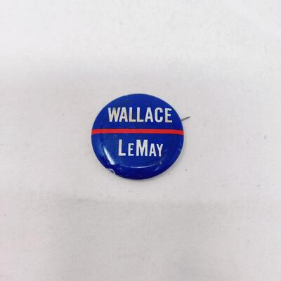 VINTAGE 1968 PRESIDENTIAL WALLACE LEMAY ELECTION PIN