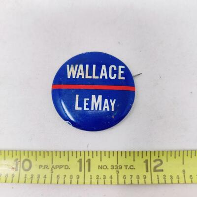 VINTAGE 1968 PRESIDENTIAL WALLACE LEMAY ELECTION PIN