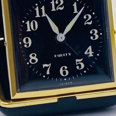 VINTAGE  EQUITY WIND UP TRAVELING ALARM CLOCK