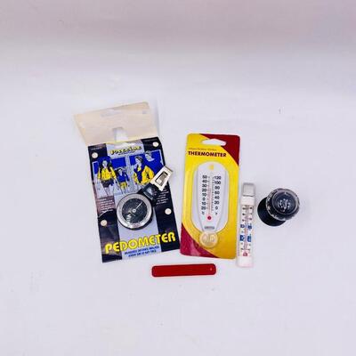 KEEPING TRACK BUNDLE - PEDOMETER, COMPASS, THERMOMETERS