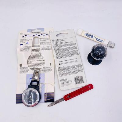 KEEPING TRACK BUNDLE - PEDOMETER, COMPASS, THERMOMETERS