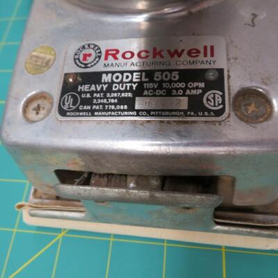 ROCKWELL SANDER Heavy Duty Electric Model 505 Power Tool