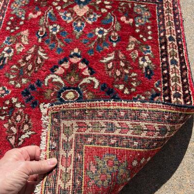 Small Formal Oriental Rug Hand Loomed Area Rug 25x33"