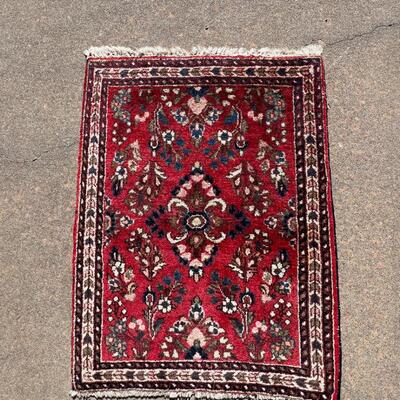 Small Formal Oriental Rug Hand Loomed Area Rug 25x33"