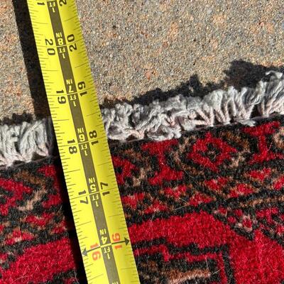 Small Narrow Area Rug Hand Woven Turkoman Style 18x38