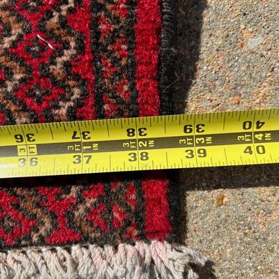 Small Narrow Area Rug Hand Woven Turkoman Style 18x38