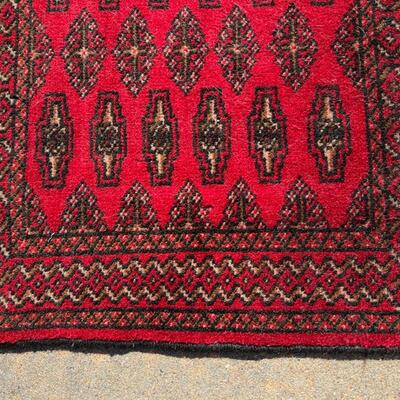 Small Narrow Area Rug Hand Woven Turkoman Style 18x38