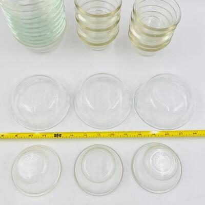 PYREX CLEAR BOWLS - 13 RAMEKINS 14 SCALLOPED CUSTARD