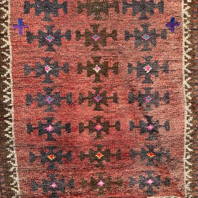 Antique 19th C Small Antique Oriental Prayer Rug 28x46