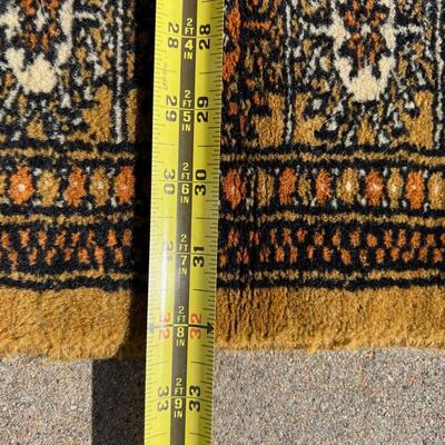 Short Yellow Ochre Turkoman Style Runner Hand Woven 32x58