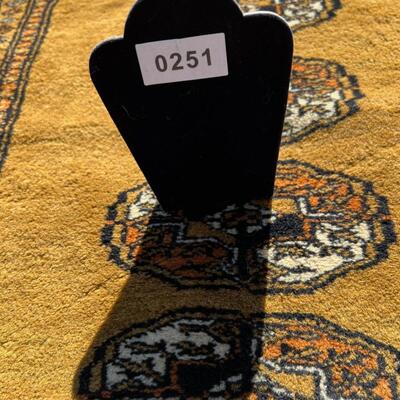 Short Yellow Ochre Turkoman Style Runner Hand Woven 32x58