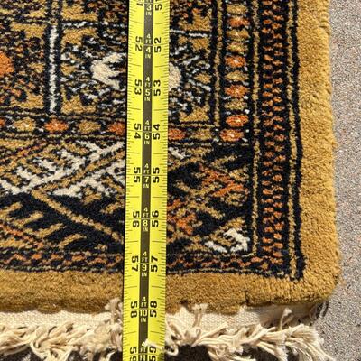 Short Yellow Ochre Turkoman Style Runner Hand Woven 32x58