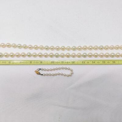 VINTAGE FAUX PEARL BRACELET NECKLACE COSTUME JEWELRY BUNDLE