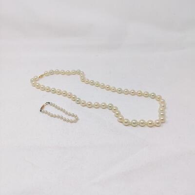 VINTAGE FAUX PEARL BRACELET NECKLACE COSTUME JEWELRY BUNDLE