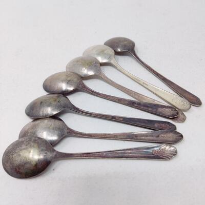VINTAGE ROGERS MFG CO 7 SPOONS SILVERPLATE LOT