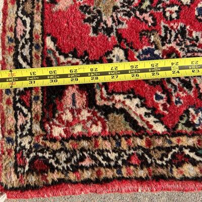Small Red Oriental Area Rug Hand Woven 25x33