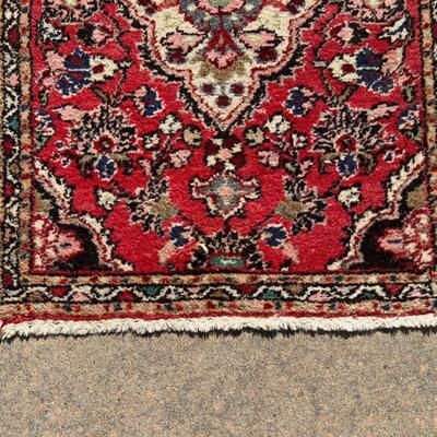 Small Red Oriental Area Rug Hand Woven 25x33