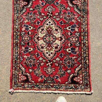 Small Red Oriental Area Rug Hand Woven 25x33