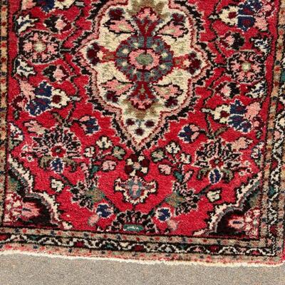 Small Red Oriental Area Rug Hand Woven 25x33