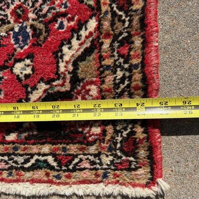 Small Red Oriental Area Rug Hand Woven 25x33
