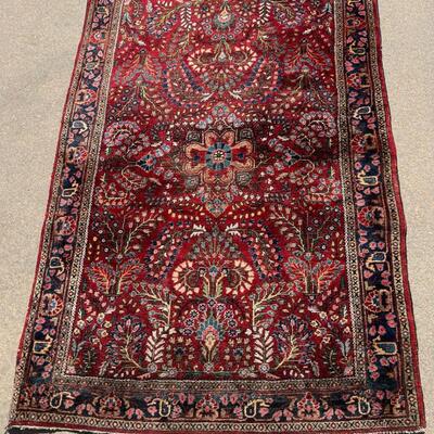 Gorgeous Deep Red Large Oriental Area Rug Hand Woven 40x62