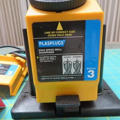Plasplugs High Speed DRILL BIT Sharpener Mod 3 & 2 Scissor blade Electric Power Tool