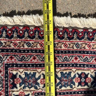 Exceptional 10-Border Oriental Rug Hand Loomed 48x74